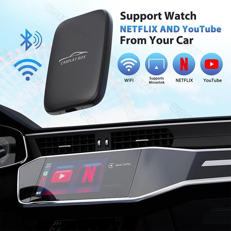 4 In 1 Universal Closed Wired To Wireless Android Auto CarPlay Adapter Tv Box Car Streaming Box Plug and Play Car Accessories