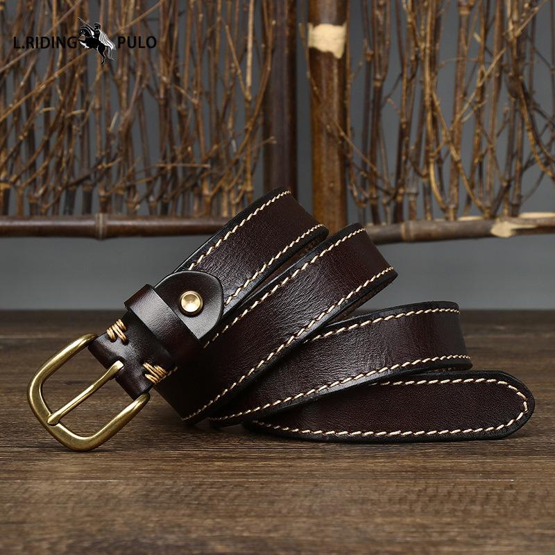 Retro Trend All-match Stitching Decorative Belt for Women Pure Cowhide Hot Jeans Belt