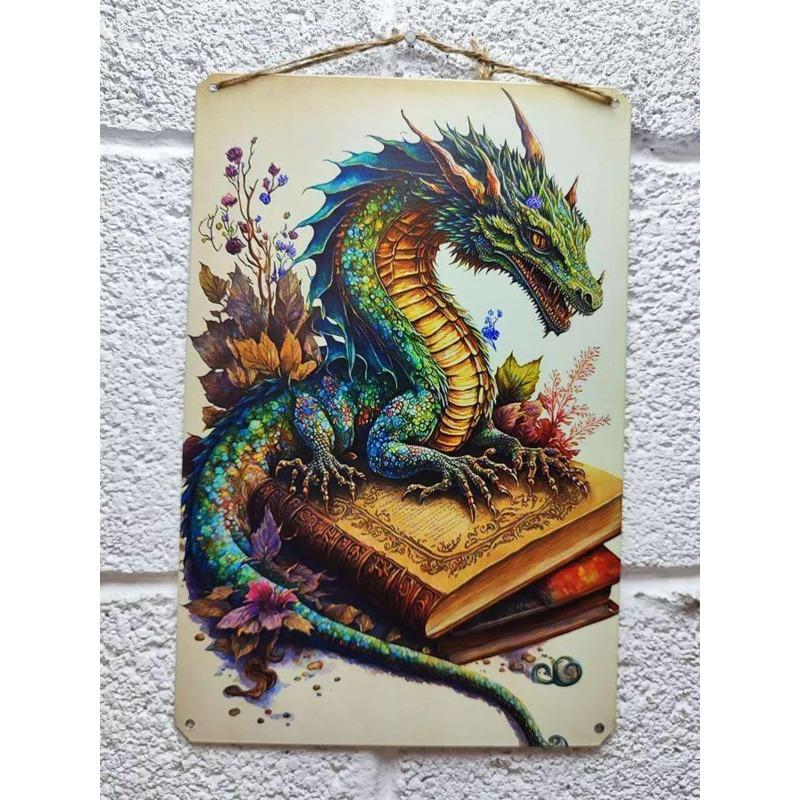 Dragon Metal Wall Art, Mythological Creature Decor Sign