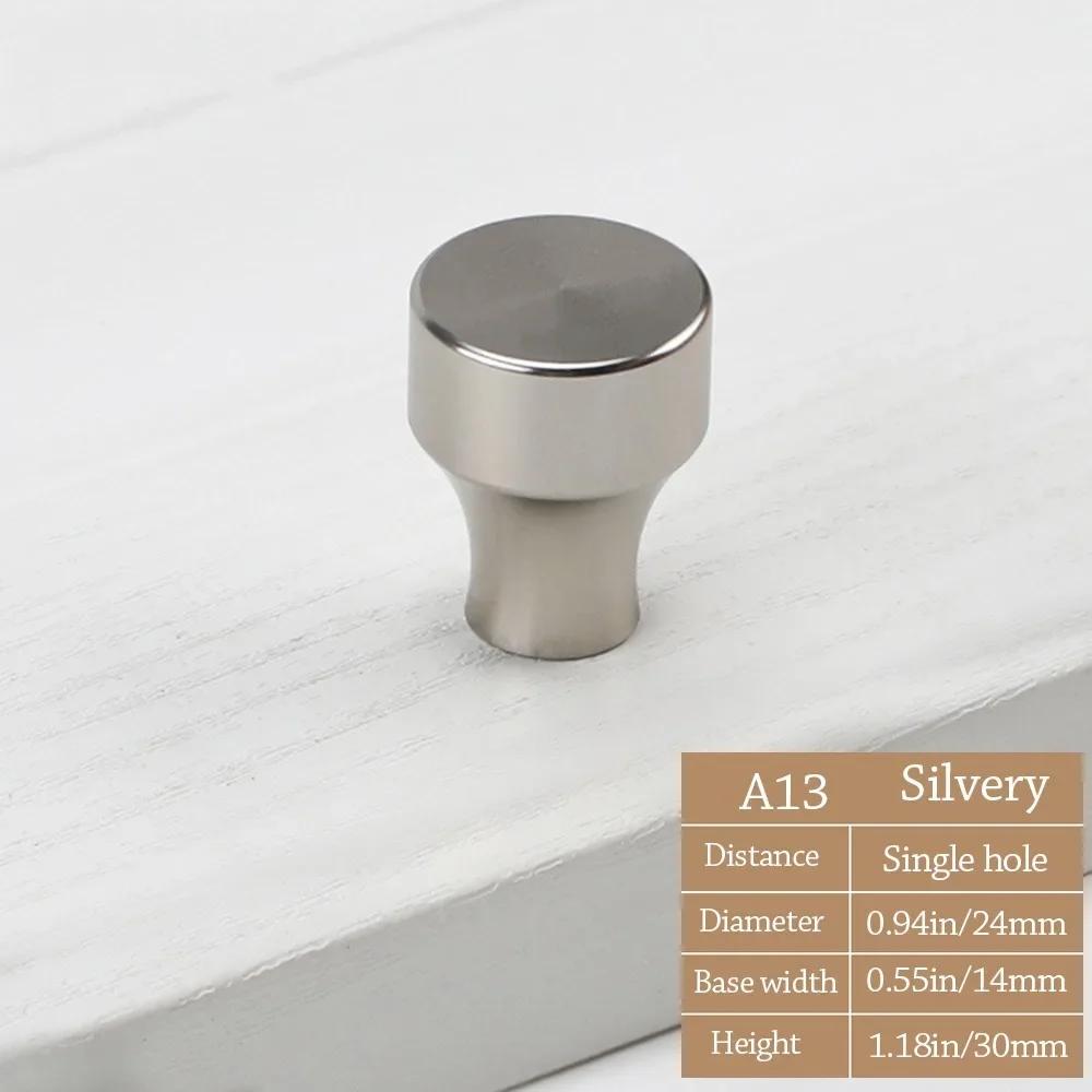 Single Hole Design Cabinet Drawer Knob Space Aluminum Round Door Handle Cupboard Knob Drawer Door Handle Furniture Accessories