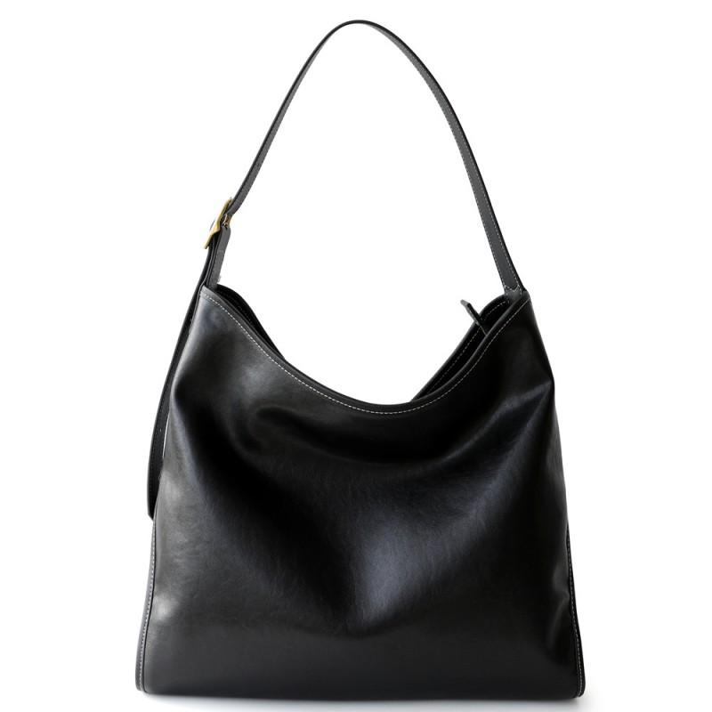 Large Capacity Vintage Leather Shoulder Bag Women Soft Genuine Cowhide Tote With Zip Interior Pockets