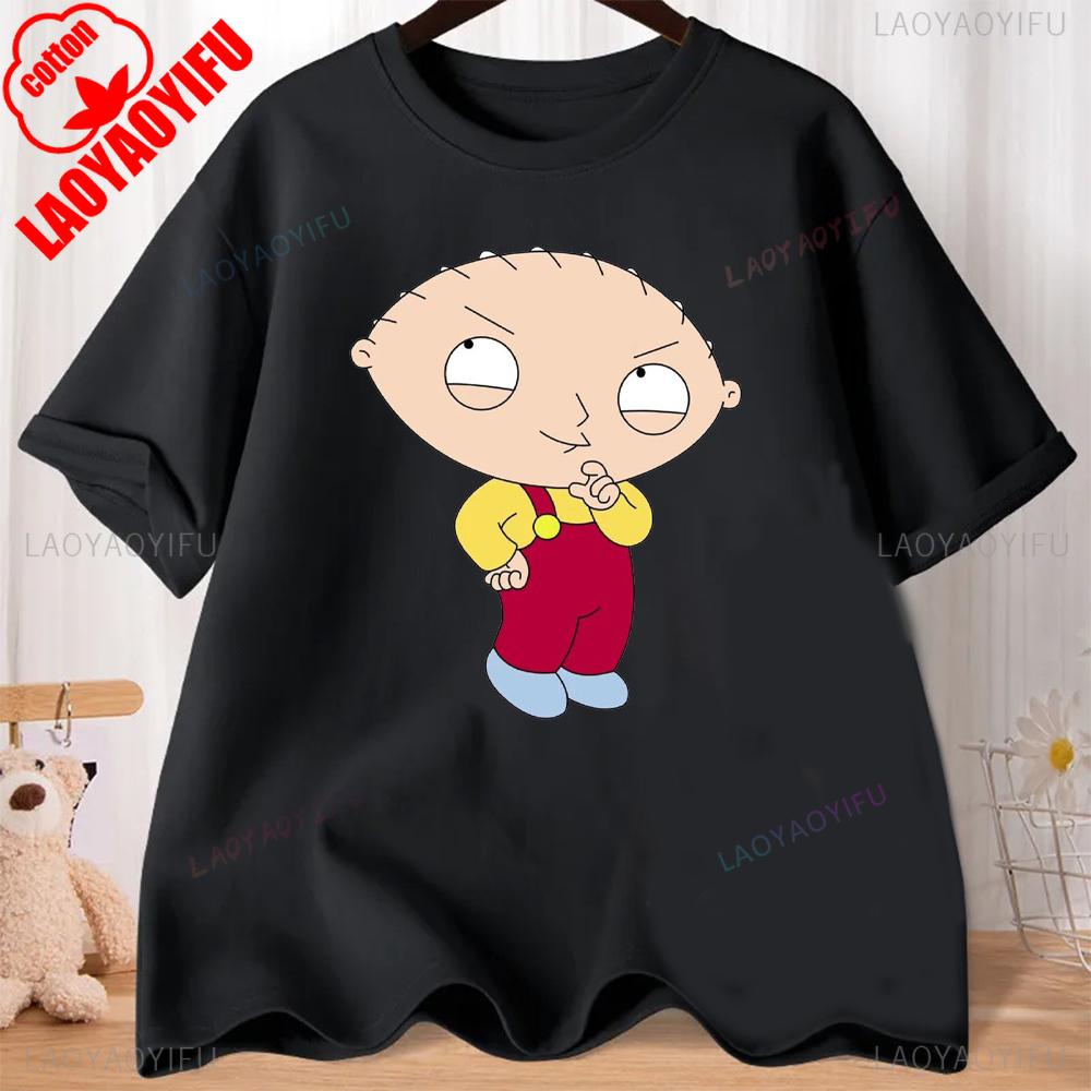 FMILY GUY Stewie Tattoo Brian Cartoon FMILY GUY Bedrucktes T-Shirt für Fitnesstraining, Joggen und Outdoor-Aktivitäten