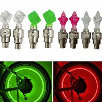 2 Stück Blitzlicht LED Fahrradradlicht Wasserdichte Neonlampe Reifenventilkappel Lichter Auto Zubehör