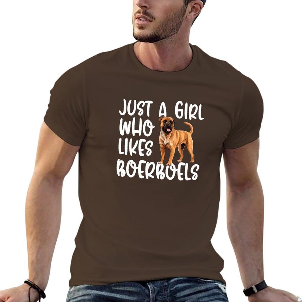 Just A Girl Who Likes Boerboels T-Shirt Vintage Clothes Shirts Graphic Tee Oversized T Shirt Tees T Shirt Men