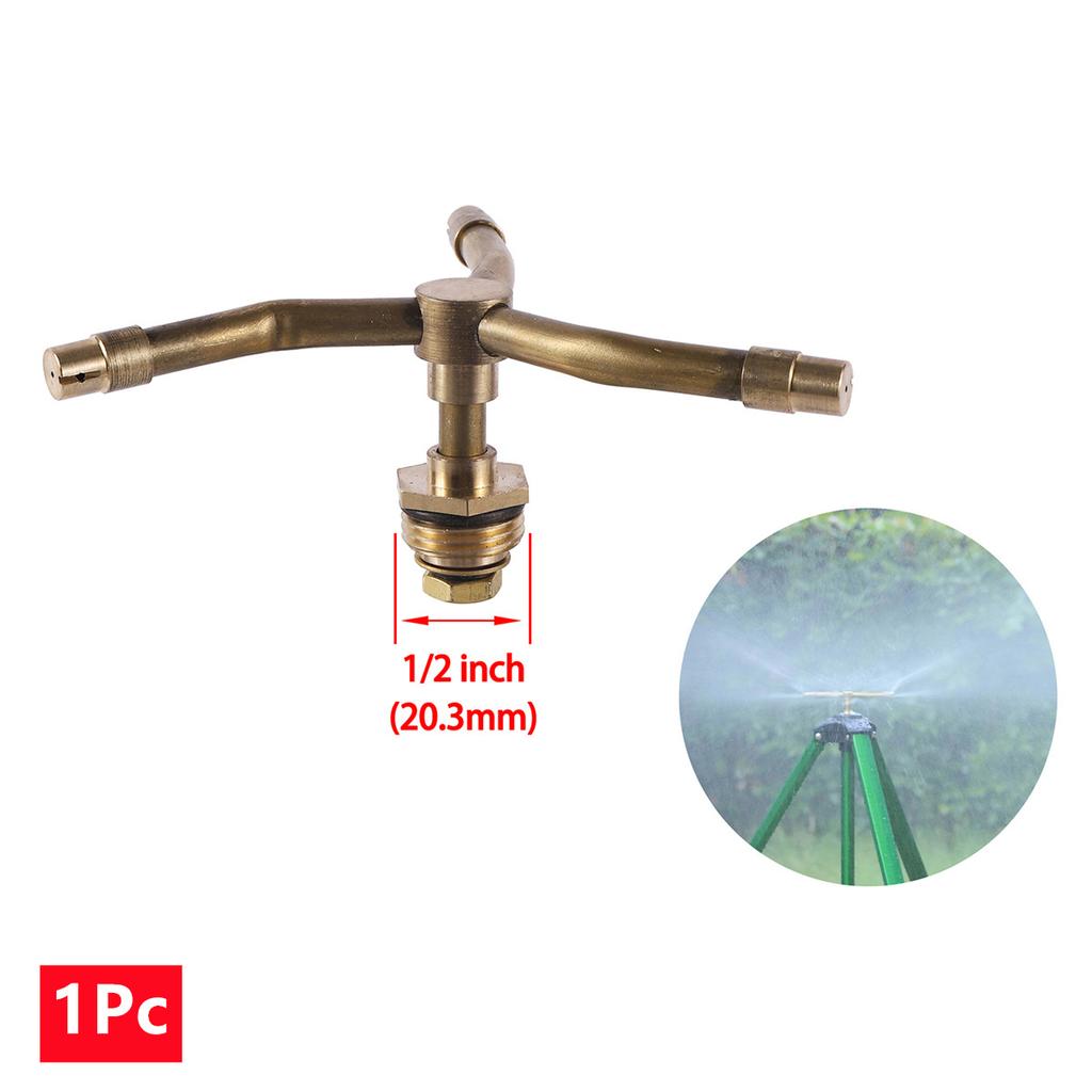 360° Automatic Rotating Cooper Sprinkler 2/3/4-way Optional Sprayer Nozzle 1/2" Male Thread Garden Lawn Orchard Irrigation Tools
