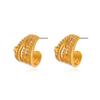 European & American Minimalist Zircon Flower Earrings with Heart Ear Cuffs - Stylish Niche Design for Women