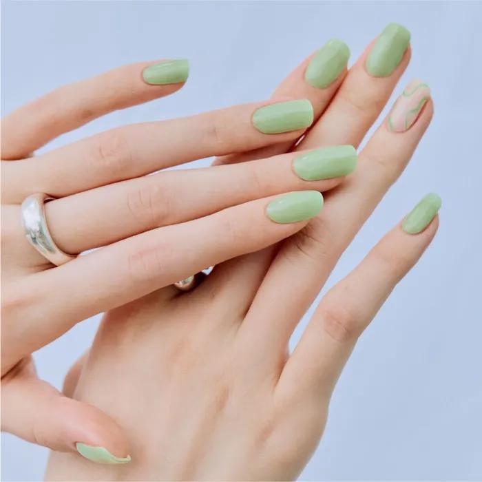 Green Bikini Gel Nails