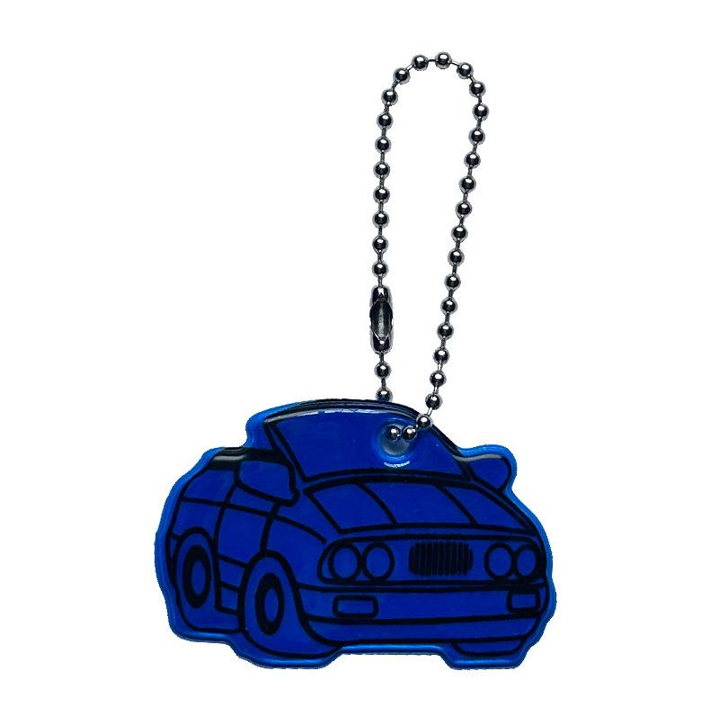 Kreskówkowy Samochód Odblaskowy Wisiorek Brelok do Plecaków Szkolnych dla Uczniów