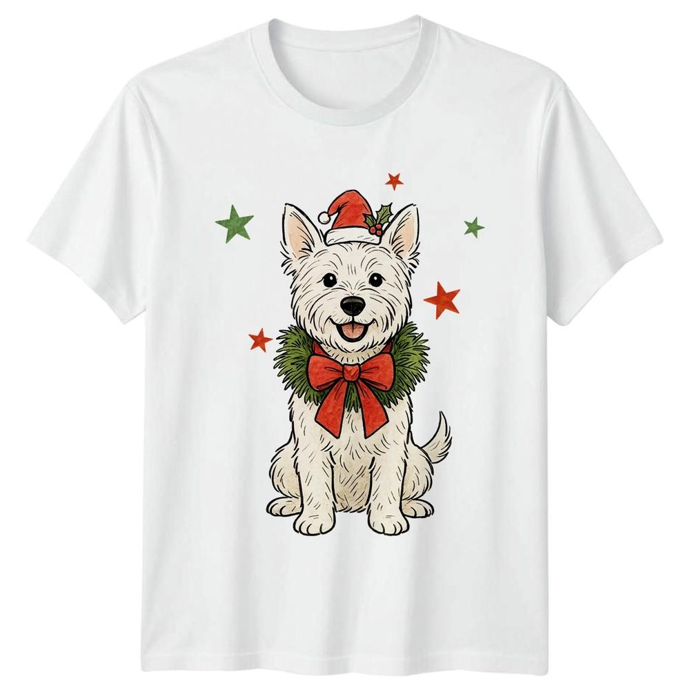 Christmas Dog Westie Terrier Holidays Unisexs TShirt Unisexs Tee Graphic Top S