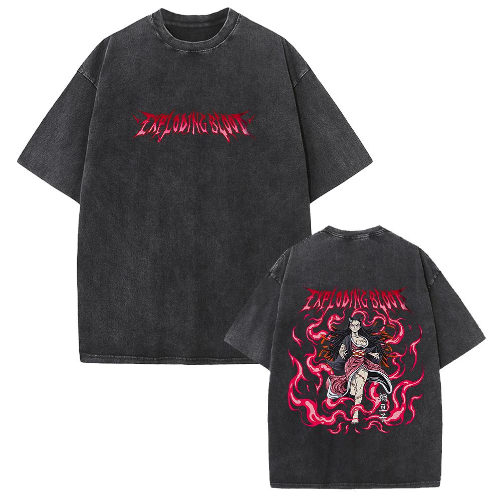 

Nezuko Demon Slayer Graphic T-shirt for Men Clothing Anime Short Sleeve Tee Tops Hip Hop Y2k Washed Cotton Oversized T Shirt XXL чёрный