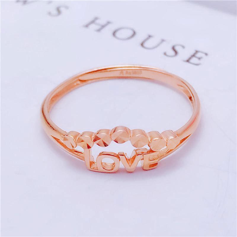 Rose Gold Plated Fashion Personality Letter Ring Opening Design Purple Gold Ring