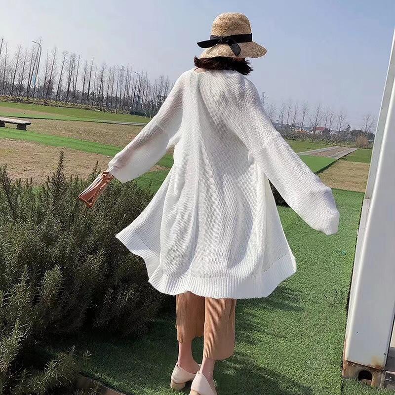 2025 Chic Loose Knit Cardigan: Women's Mid-Length, Lightweight, Sun-Protective Summer Wear