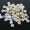 50 Pcs Electroplated Colorful Diamond Spacer Beads for DIY Jewelry, Iron Material