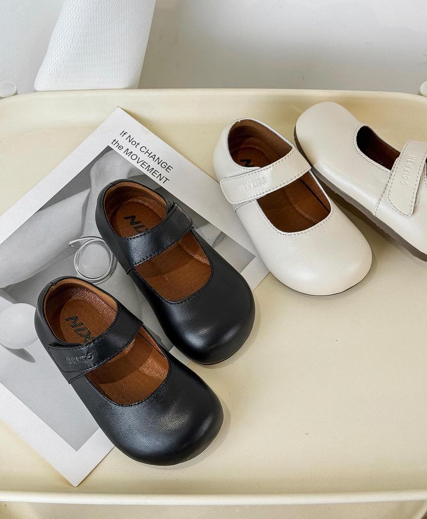 Frühling 2026 Koreanischer Stil Leder Prinzessin Ballerinas für Mädchen - Weich, Rutschfest, Flaches Design