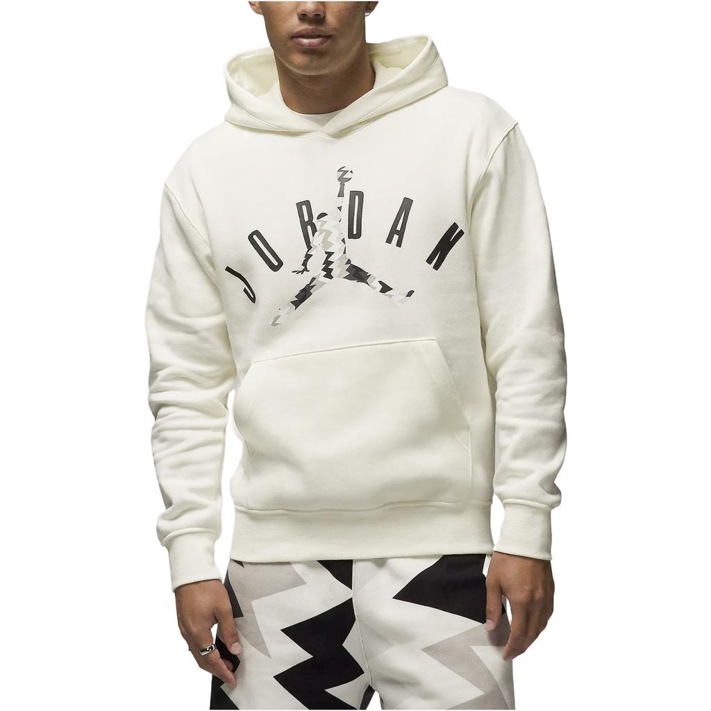 Jordan Casual Loose Hoodie With Letter Print Long Sleeve Pullover Men Tops White FD7416-133