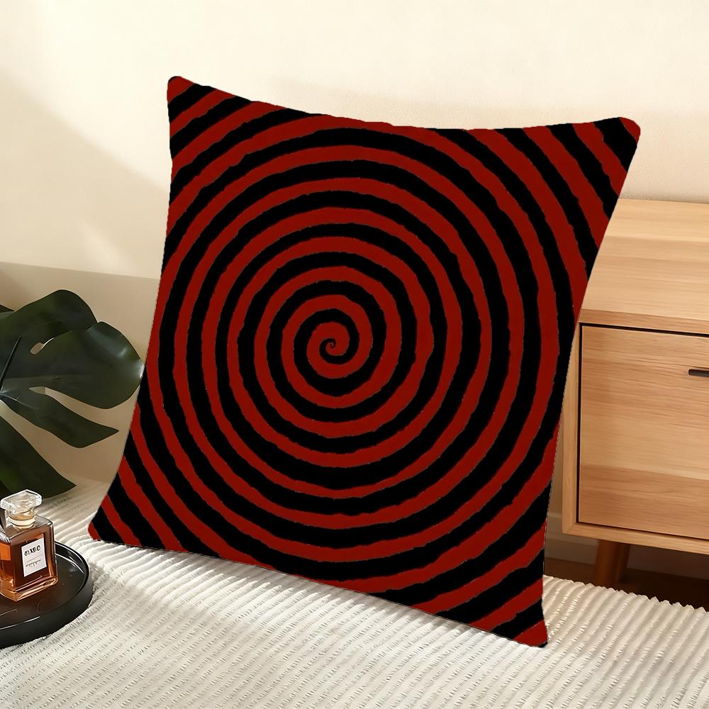 Hallucinatory Vortex Cushion Cover Soft Short Plush Pillow Cover Smooth Cozy Texture Aesthetic Cushion Case Home Decor