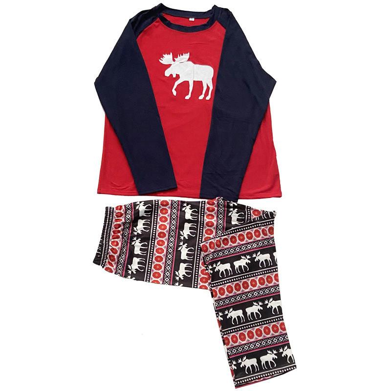 Cozy Christmas Family Matching Pajamas Set Deer Print Long Sleeve Winter Outfit