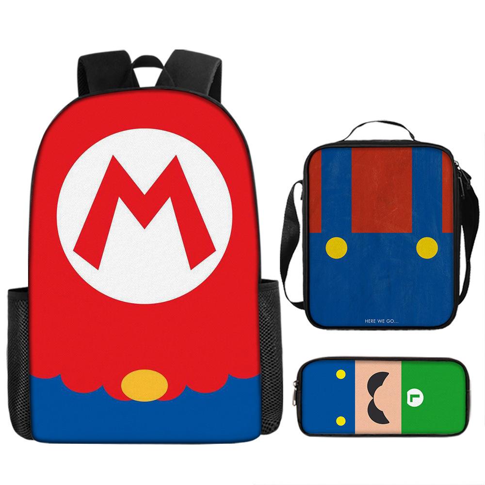Mario Mario School Bag Children'S Backpack Cartoon Satchel