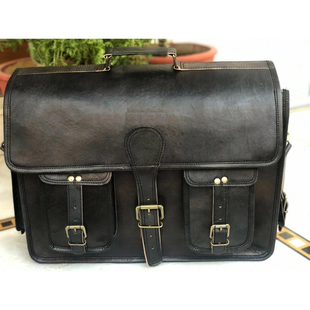 Handmade Leather Briefcase Laptop Messenger bag best computer satchel