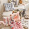 Plush Seat Cushion Square Stool Cushion Cute Back Cushion  for Home&Office