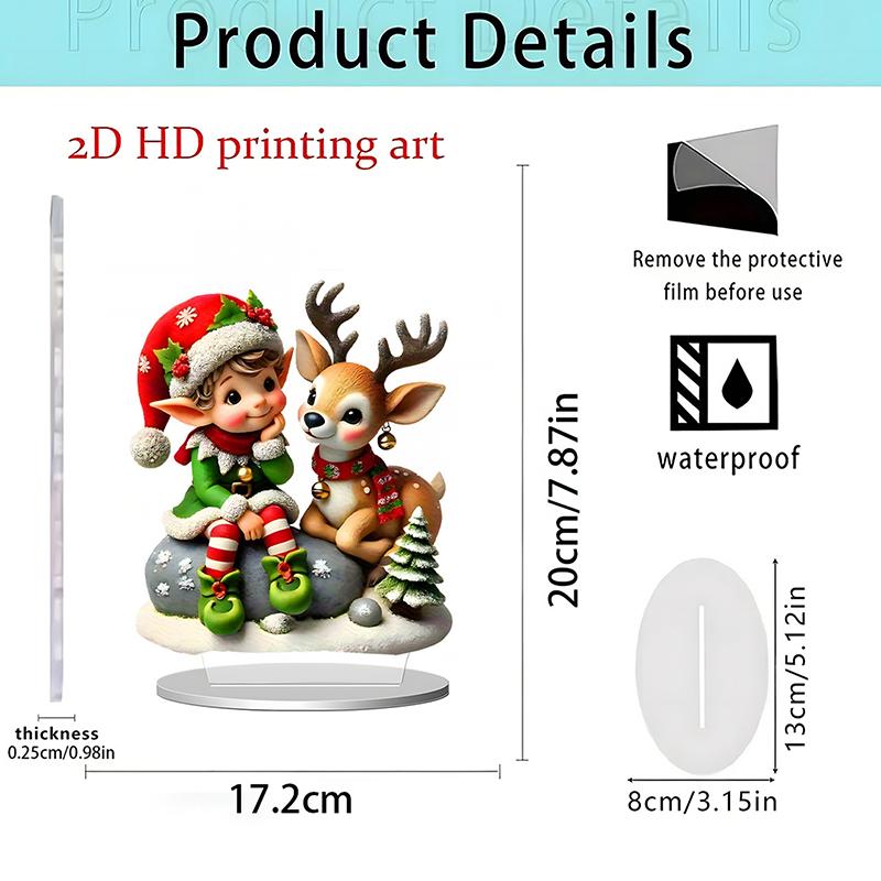 2D Flat Christmas Merry Carousel Christmas Scene Festival Decor Bedroom Office Desktop Ornaments Home Decoration Christmas Gifts