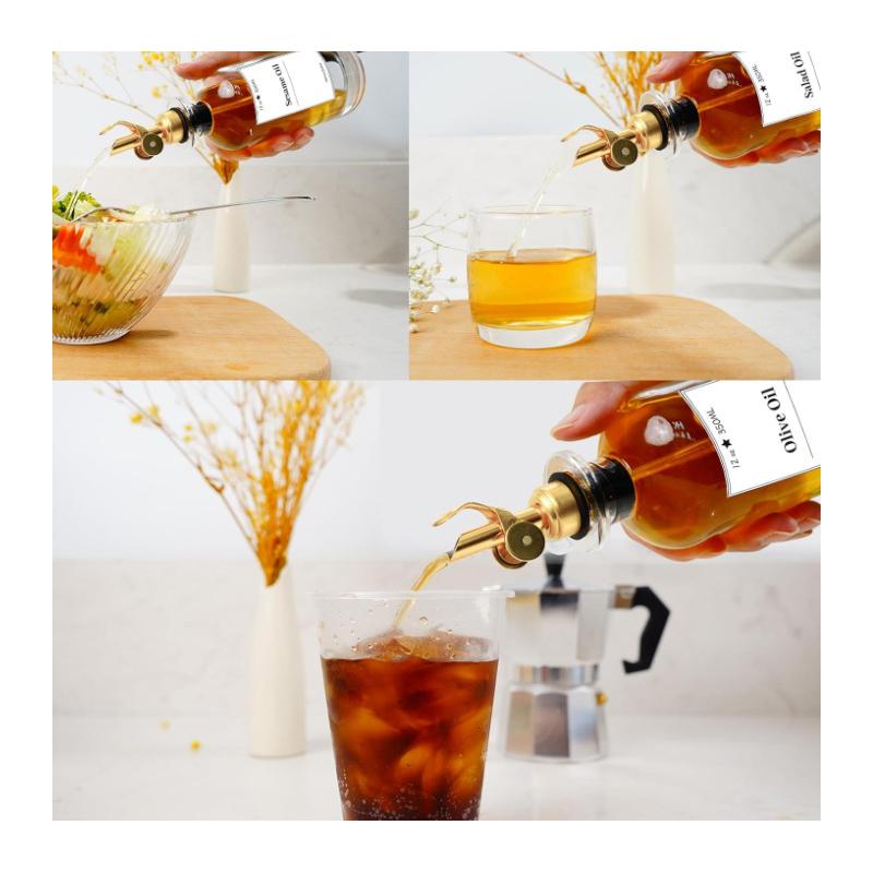 New Oil Bottle Stopper Lock Plug Seal Leak-proof Food Grade Rubber Nozzle Sprayer Liquor Dispenser Wine Pourer Kitchen Bar Tools