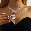 Set Colier Geometric cu Diamante Zirconiu și Cercei Lanț Claviculă Lux Ușor Bijuterii cu Temperament High-End