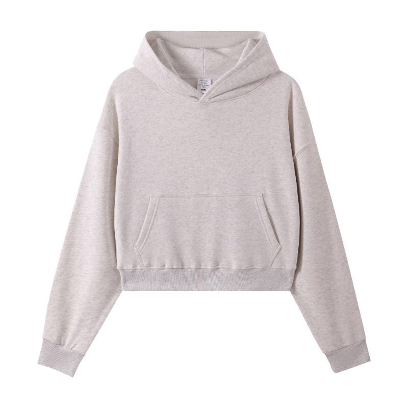 3 Large Fur Ring Solid Color Turtleneck Hooded Zipper Women's Short Hoodie Autumn and Winter Round Neck Fashion Sweater Women