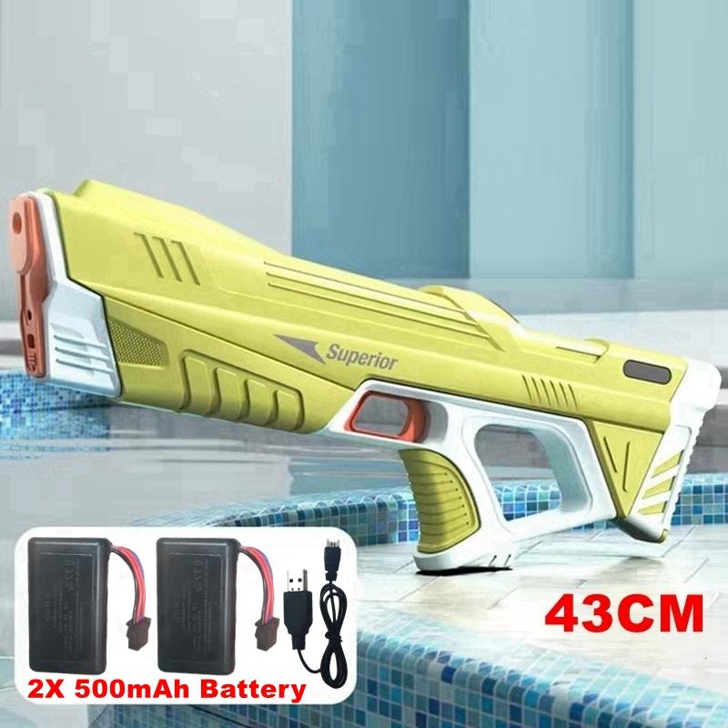 Full  Automatic Electric Water Gun Toys 43cm Portable Children Adult Summer Beach Outdoor Fight Fantasy Toys For Boys Kids Game