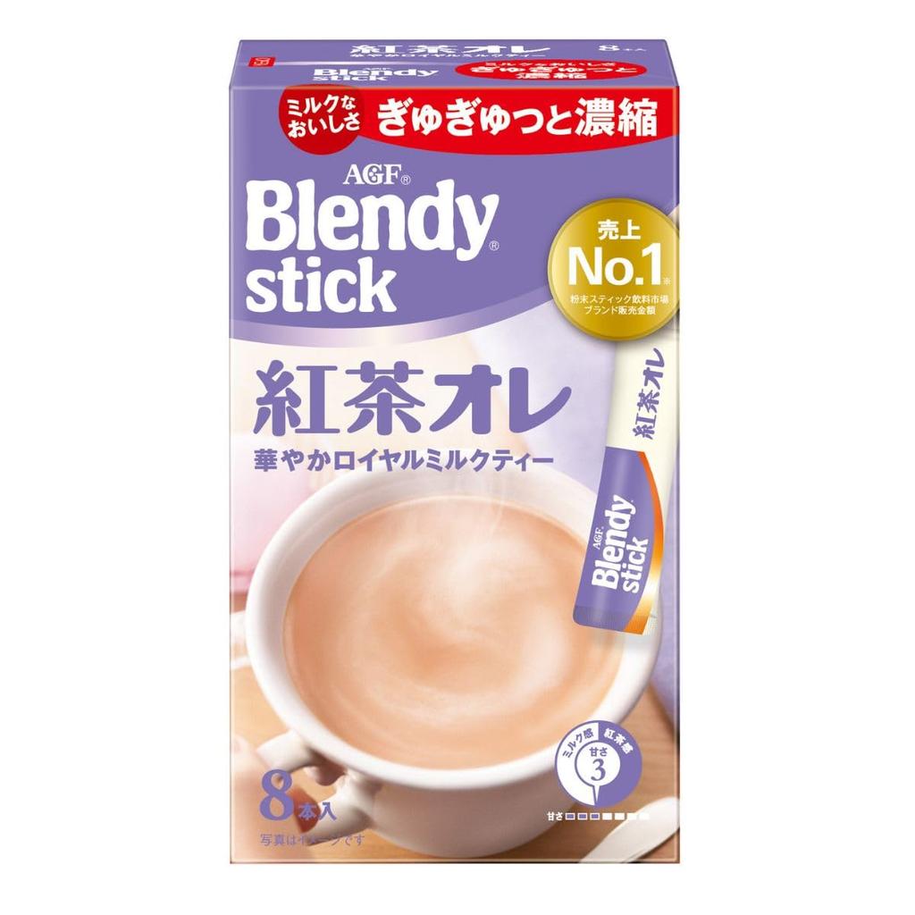 AGF Blendy Stick Black Tea Au Lait (8 Sticks X 6 Boxes) [Milk Tea] [Powder]