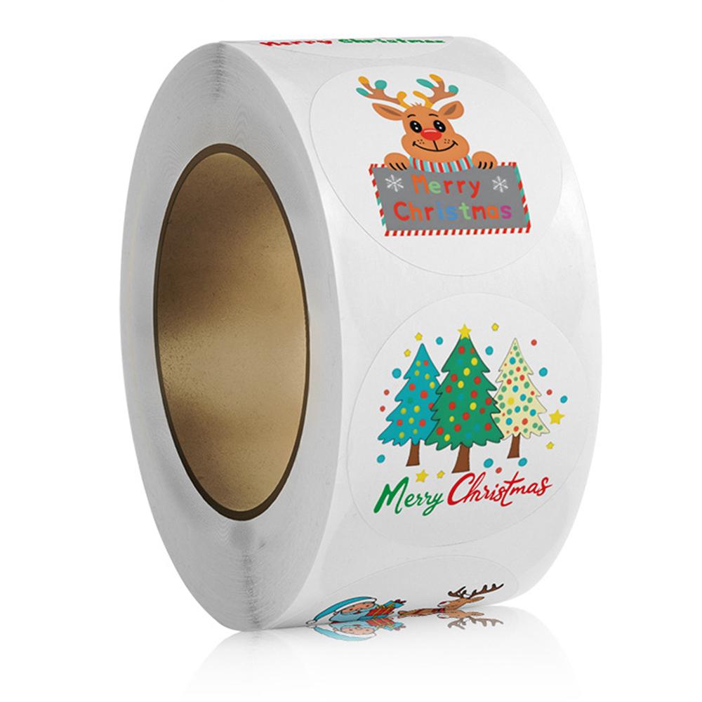 100-500pcs Santa Claus Tree Paper Label Cartoon Merry Christmas Sticker New Year Cute Snowman Stationery Stickers For Kids Gift