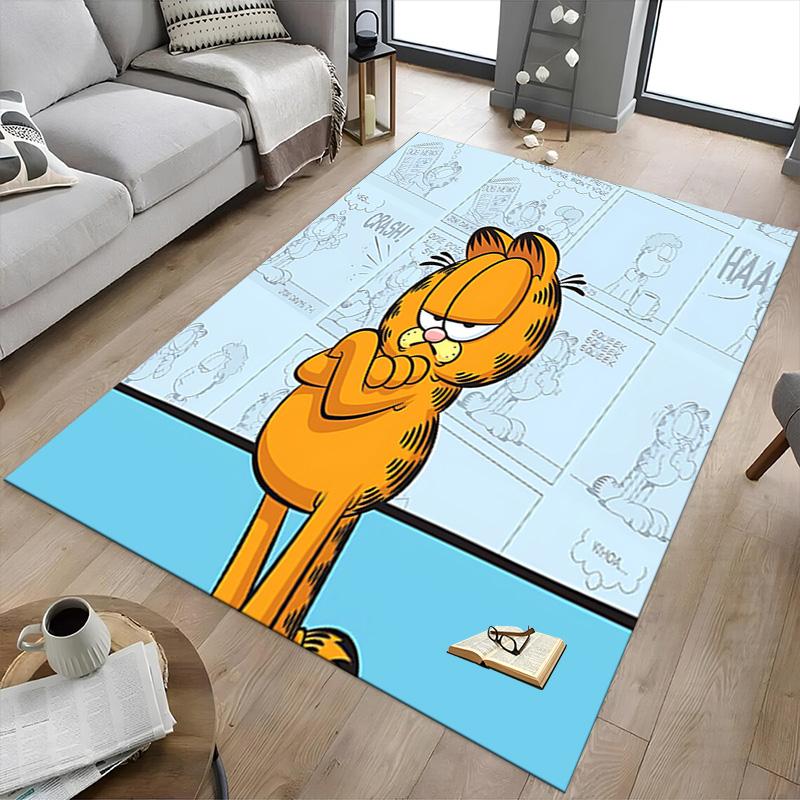 1pc Garfields Comic Strip Adventure Carpet for Playroom Bedroom Living Room Sofa Home Decor,kids Game Area Rug Non-slip Floor Mat Y72338