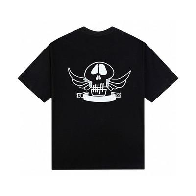 Angel Wings Skull Print T-shirt 2025 Men's Summer Fashion Trend High-end Top Casual Loose Short-sleeved Couple