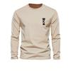 Men's Long Sleeved Round Neck Loose Casual KING Pattern Printed Spring and Autumn Versatile T-Shirt Top