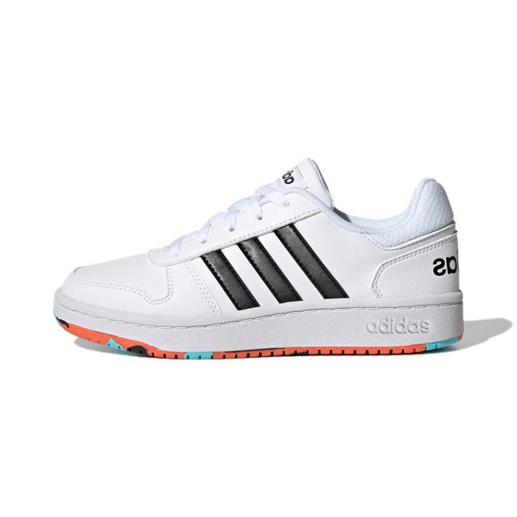 adidas neo Hoops 2.0 White Black Kids H01539 28