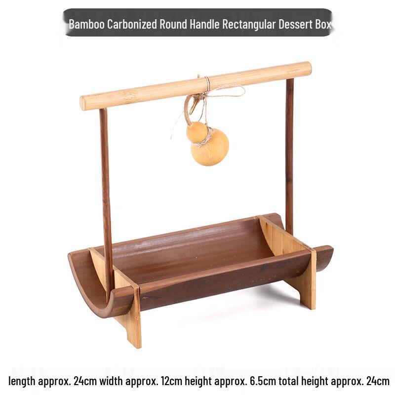 TLAKEHO Плетеная бамбуковая переносная корзина для чая и закусок ручной работы