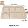 Thickened Melamine 6-Compartment Fast Food Plate