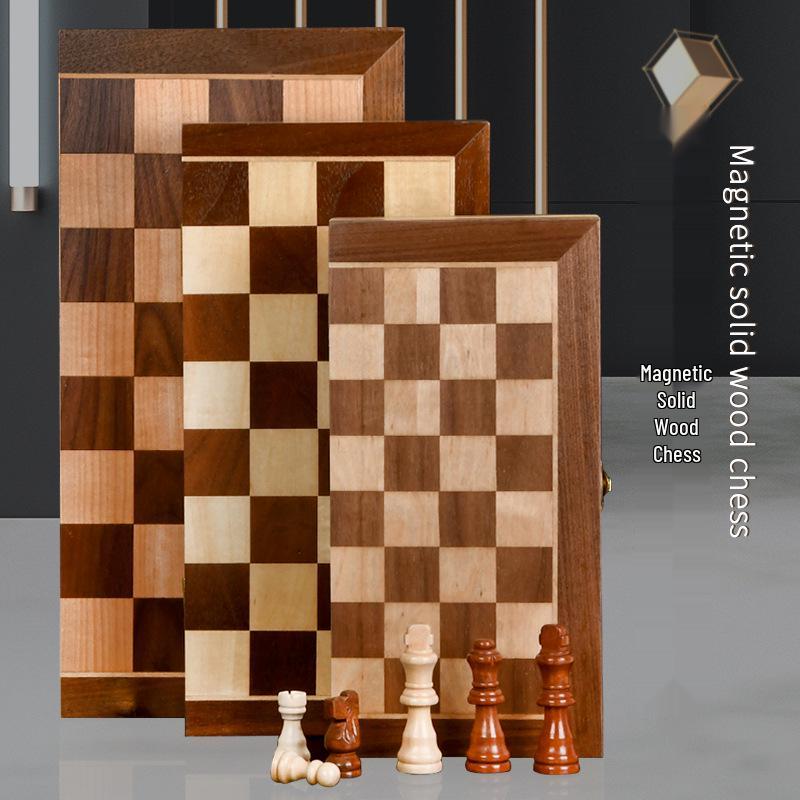 

High-End Folding Solid Wood Magnetic Chess Set