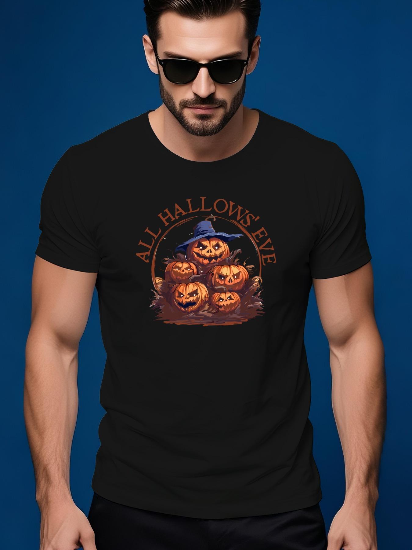Halloween Pumpkin Graphic Tshirt - Green Cotton XXXL