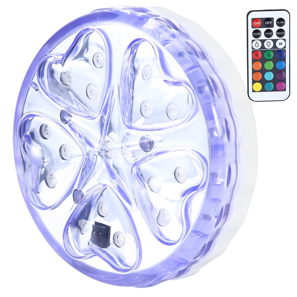 16RGB LED Wasserdichtes Schwimmbecken Teich Unterwasserlicht Landschaftsdeko mit Fernbedienung