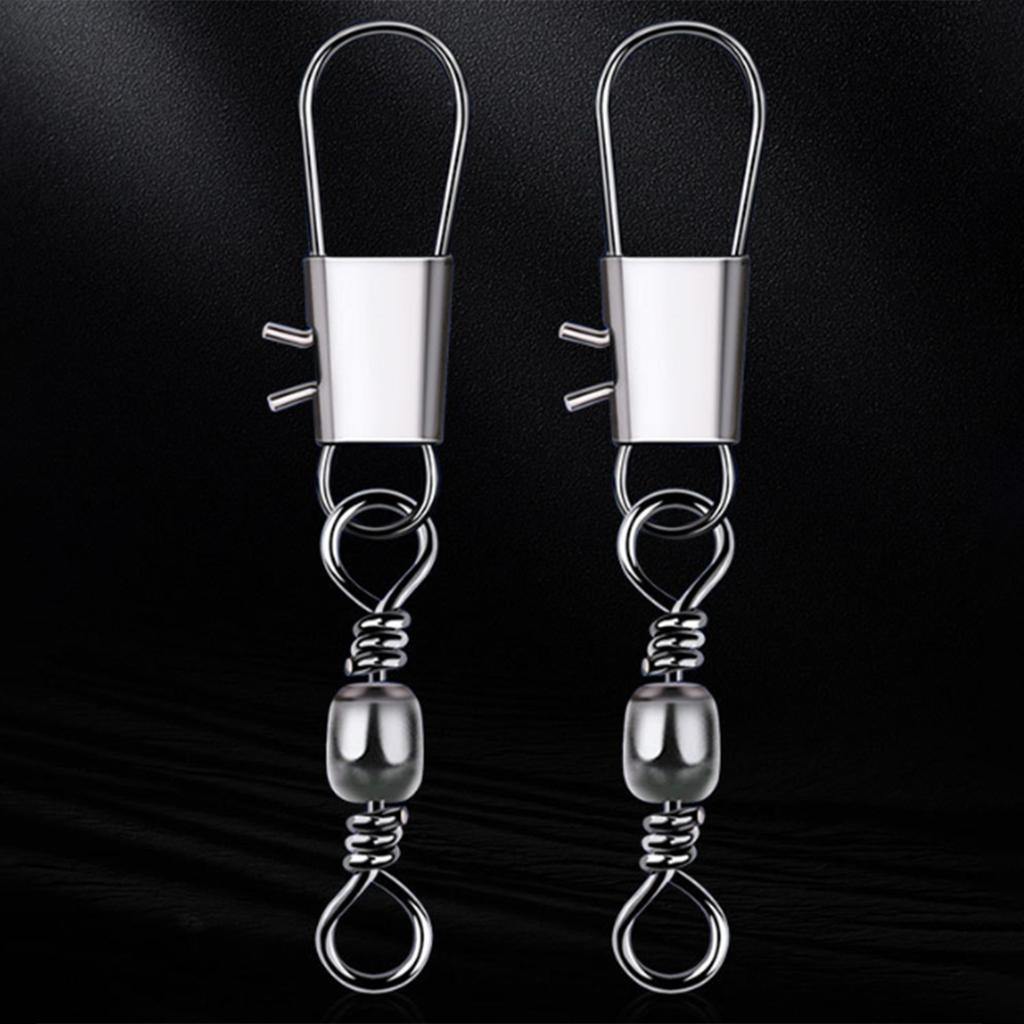 High Strength Fishing Swivels and Snap Swivels, Heavy Duty Round Bearing Swivels with Welded Rings for Saltwater Fishing