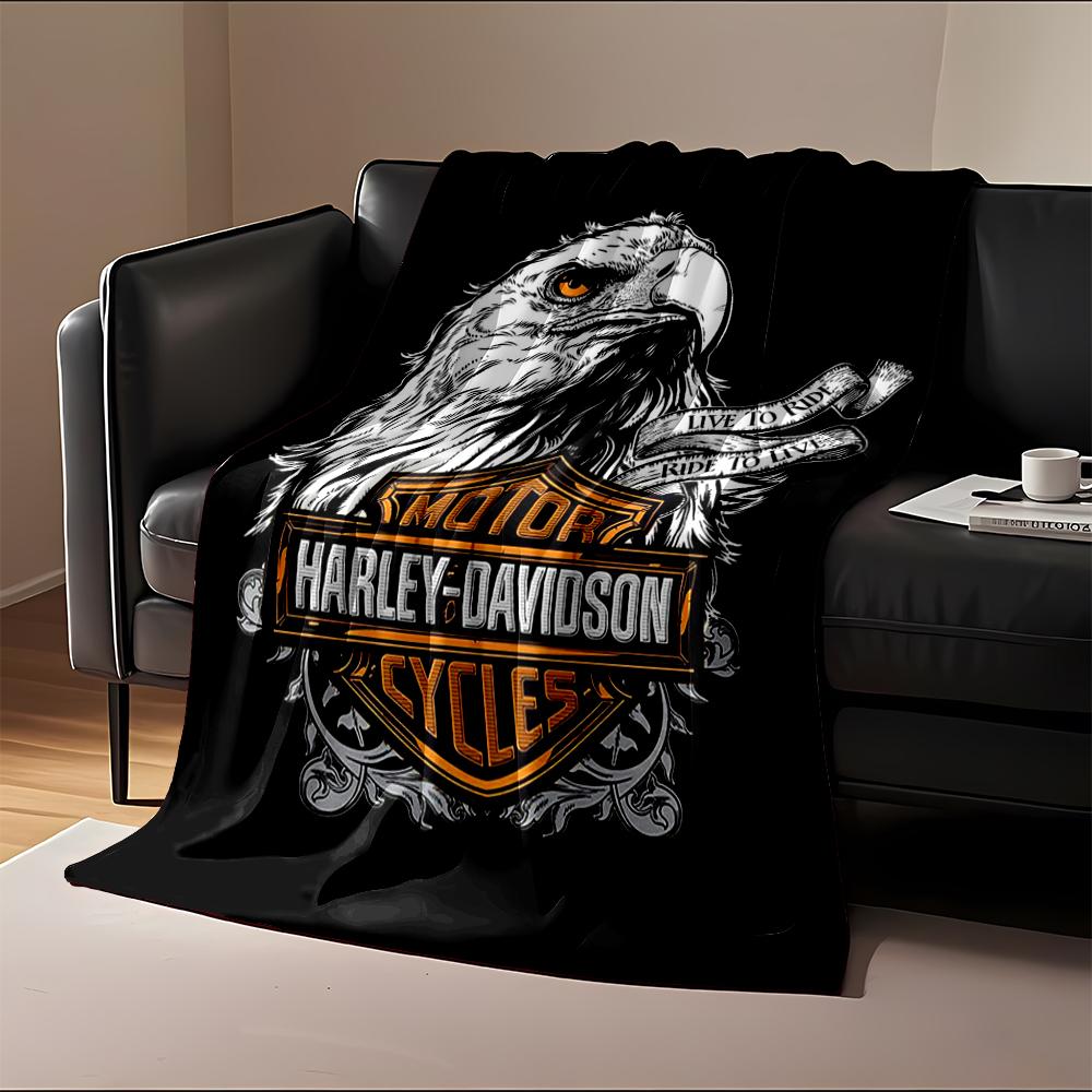 Harley-Davidson Eagle Design Blanket Flannel blanket for bedroom, living room, sofa, and nap sofas.