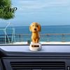 Healing Desk Toy Solar Dog Car Dashboard Toy, Yellow Puppy Nodding Figure, Auto Swing Bumpy Road Stable Decor for Office Desk, Powered Cute
