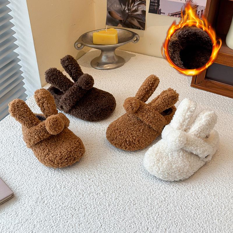 2025 Women's Lazy Fuzzy Cotton Birken Slippers, Soft Sole, Closed-Toe, Plush Half Slippers