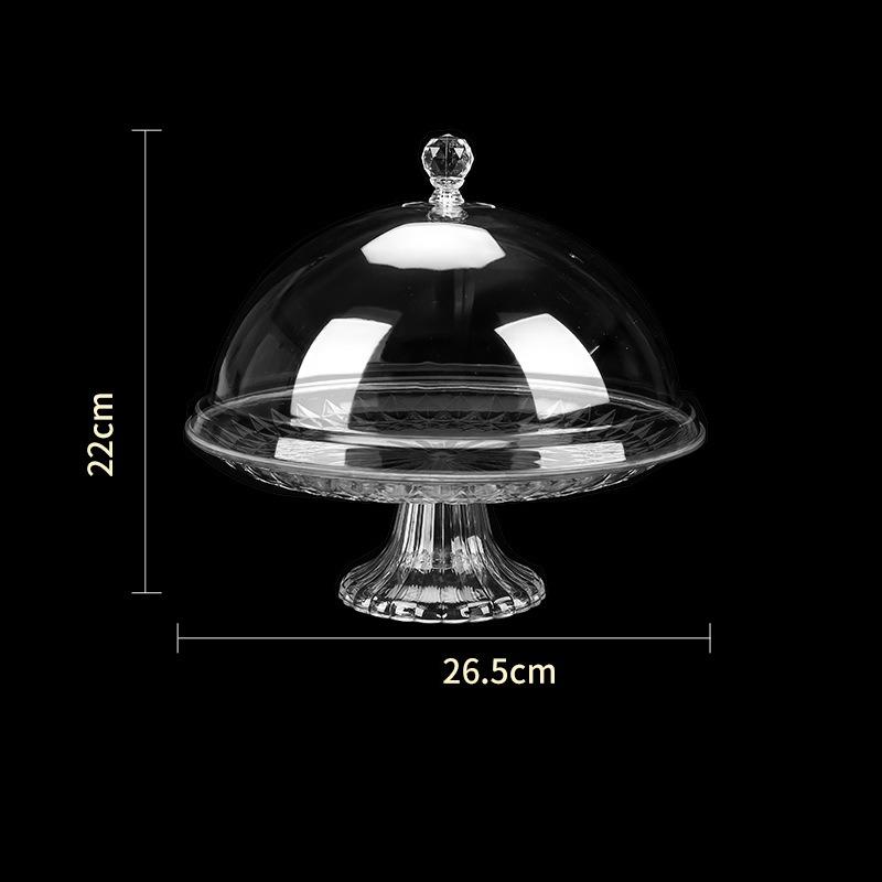 Fruit tray with cover Transparent acrylic plastic round food dust cover Snack Dim sum display Dried fruit tray cover