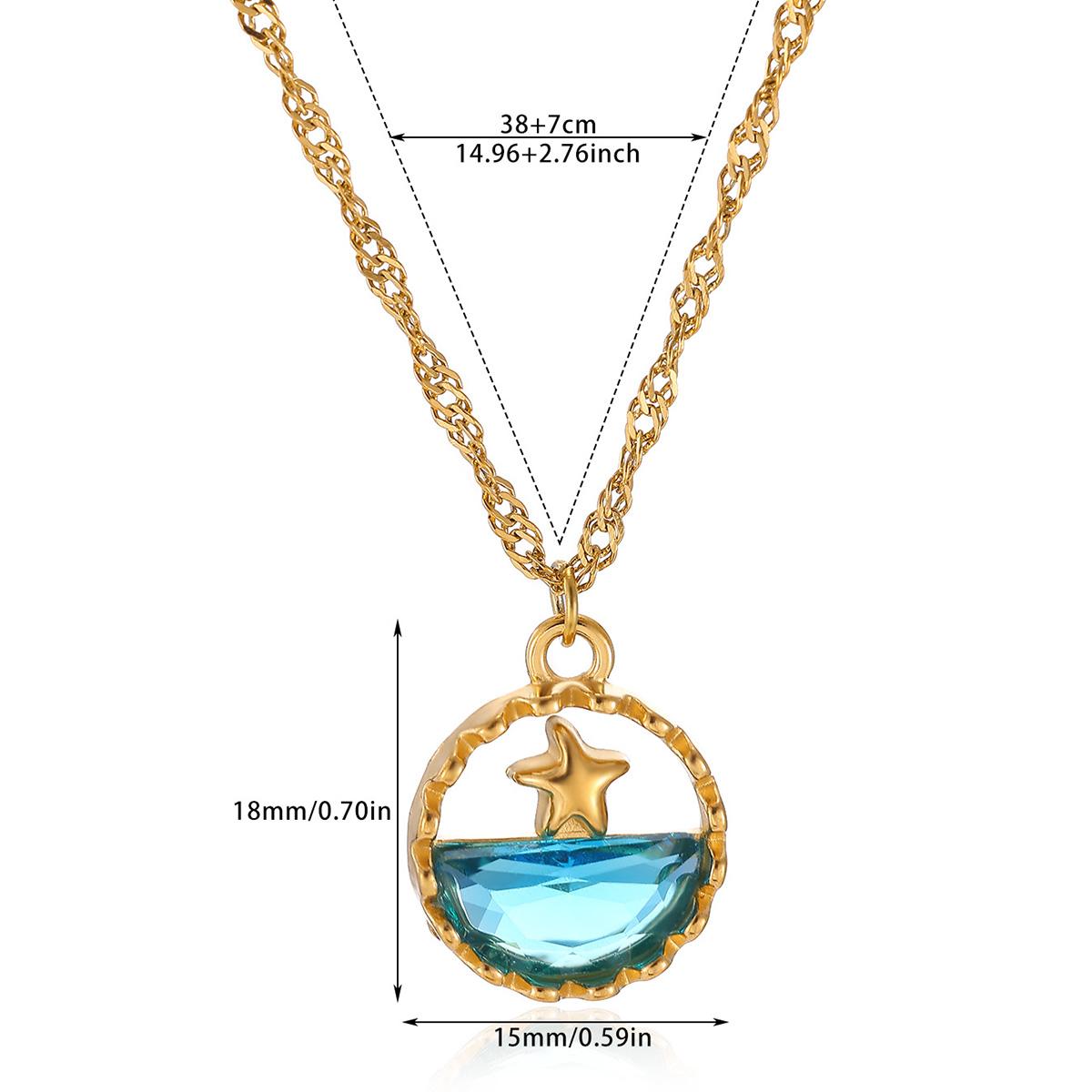 

Ocean Whale Necklace For Women Girl Gold Color Fish Blue Zirconia Sea Pendant Stainless Steel Jewelry Party Birth Christmas Gift