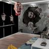 Scary Halloween Decorations Props - Life-Size Hanging Bloody Latex Severed Zombie Head for Haunted House Decor, Indoor Outdoor Halloween Party Yard