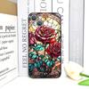 Colorful Glass Style Rose Flower Pattern Phone Case for iPhone 17 16 12 11 14 Plus 13 14 15 Pro Max Mini X XS Floral Soft Cover
