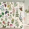 3D Shower Curtain Nordic Style Flowers Plant Leaves Printed  Waterproof Polyester Fabric Bath Curtains For Bathroom With Hooks