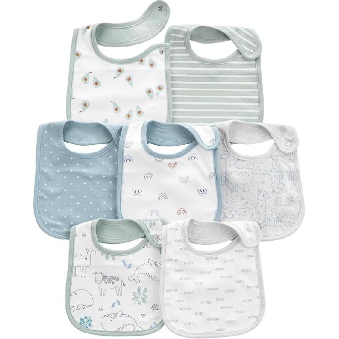Simple Joys by Carter s unisex-baby 7-pack Teething Bibs One Size красный
